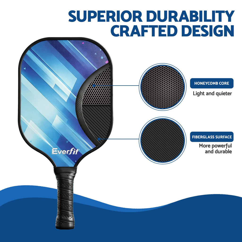 Everfit Fiberglass Pickleball Paddle Set – Honeycomb Core with Bag