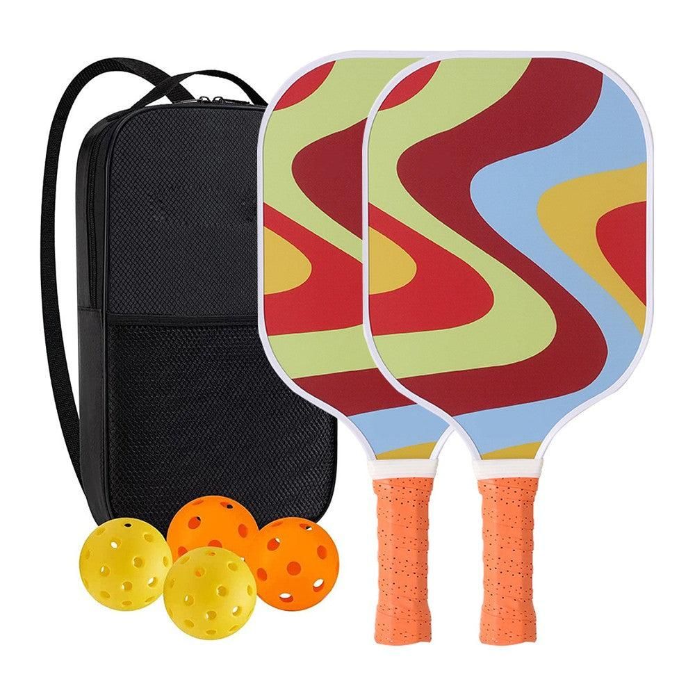 Fiberglass Pickleball Racket Set Pickleball Paddle with 4 Balls Style 4