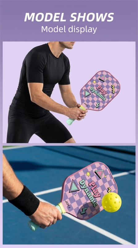 Yellow and Blue Pickleball Paddle Set - Fiberglass Face with PP Honeycomb Core, 2 Paddles 4 Balls & Carry Bag - Lightweight Vibration Dampening Grip for Beginners & Family Play