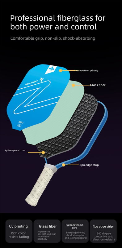 Green Gradient Pickleball Paddle Set -  Fiberglass Paddles with PP Honeycomb Core, 2 Paddles 4 Balls & Carry Bag