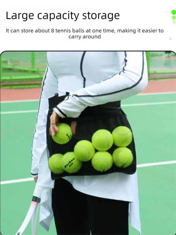 Pickleball Ball Waist Bag – Mesh Carrier with Adjustable Belt