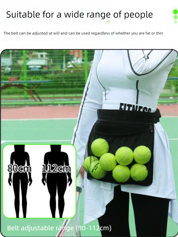 Pickleball Ball Waist Bag – Mesh Carrier with Adjustable Belt