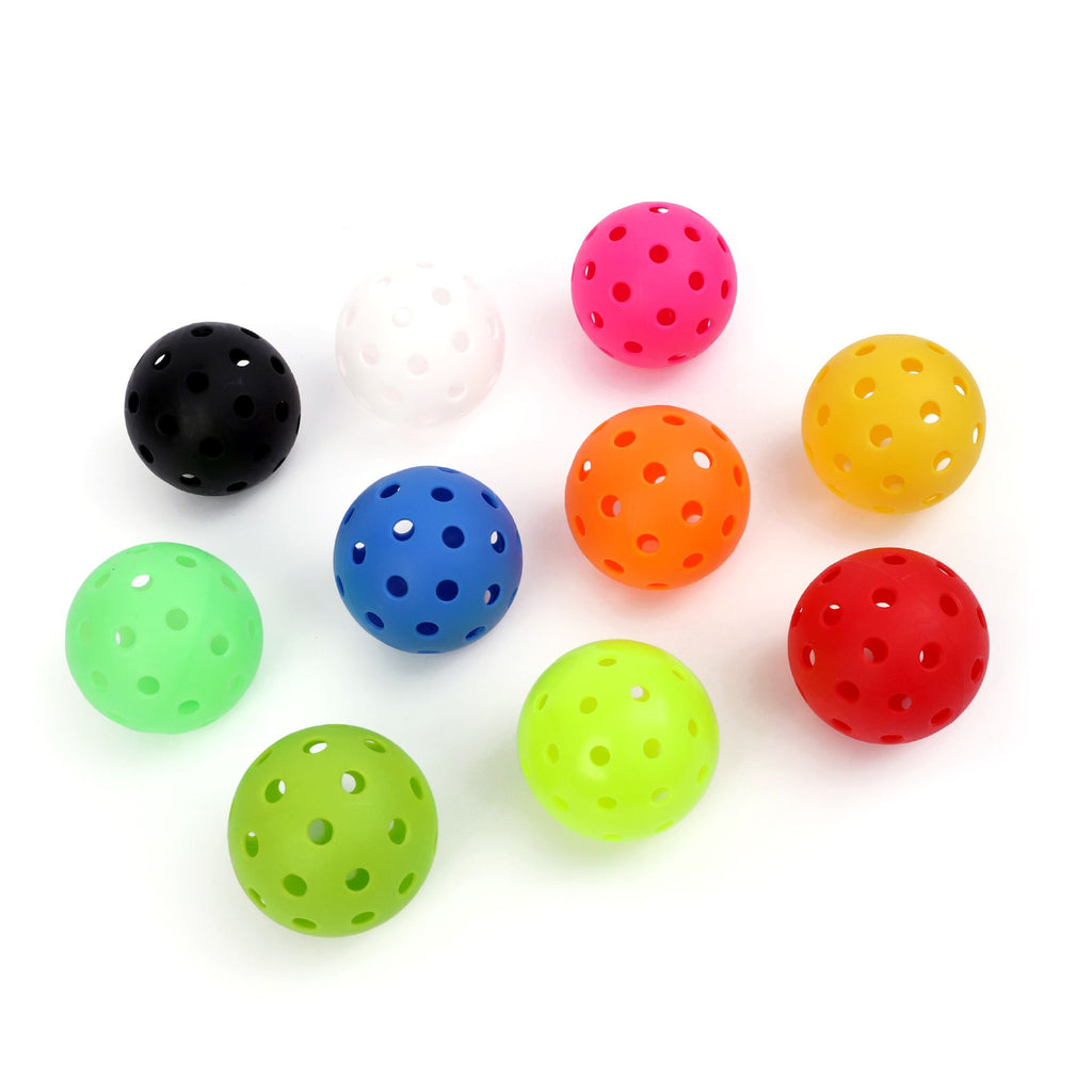 White Pickleball Balls Set - 6 Piece 40 Hole Outdoor Indoor Pickleball Match Balls