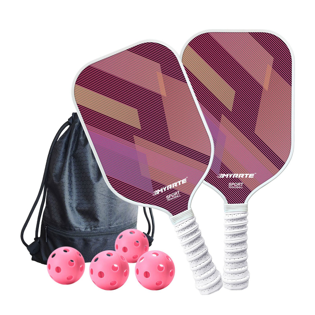 Fantasy Purple Fiberglass Pickleball Paddle Set – 2 Paddles & 4 Balls