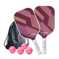 Fantasy Purple Fiberglass Pickleball Paddle Set – 2 Paddles & 4 Balls