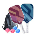 Fantasy Purple & Blue Fiberglass Pickleball Paddle Set – 2 Paddles & 4 Balls