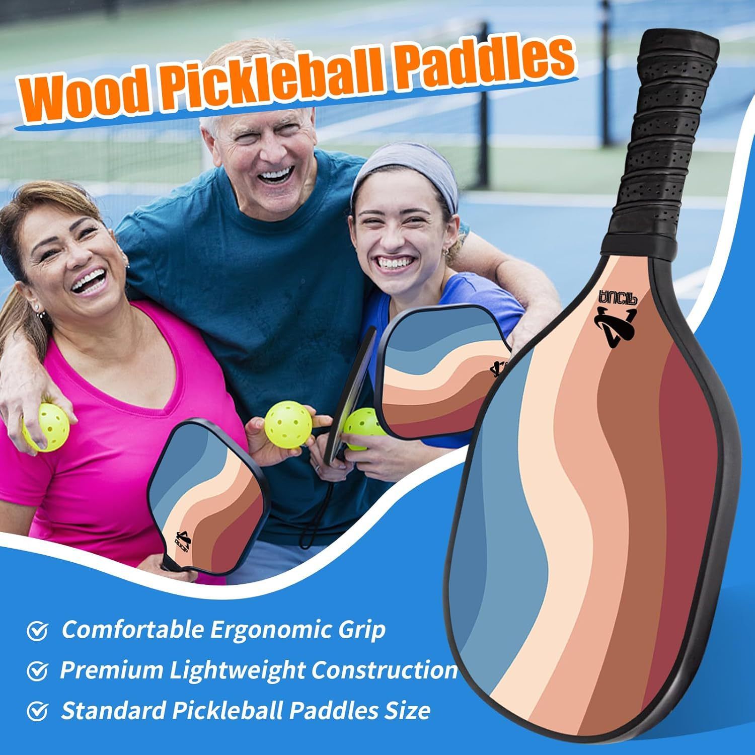 Basswood Pickleball Paddle Set – 2 Paddles, 4 Balls & Bag