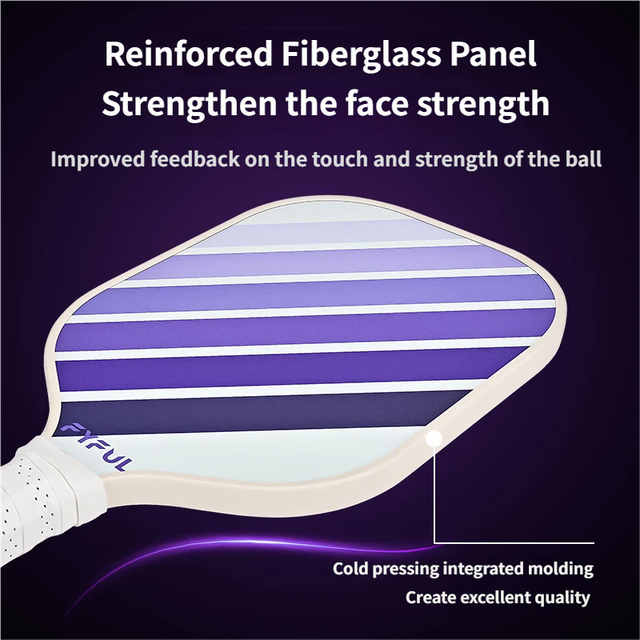 Black + Blue Striped Fiberglass Pickleball Paddle – Ultra Lightweight Pickleball Racket for Outdoor Play with Large Sweet Spot, Shock-Absorbing Silicone Grip and TPU Edge Guard