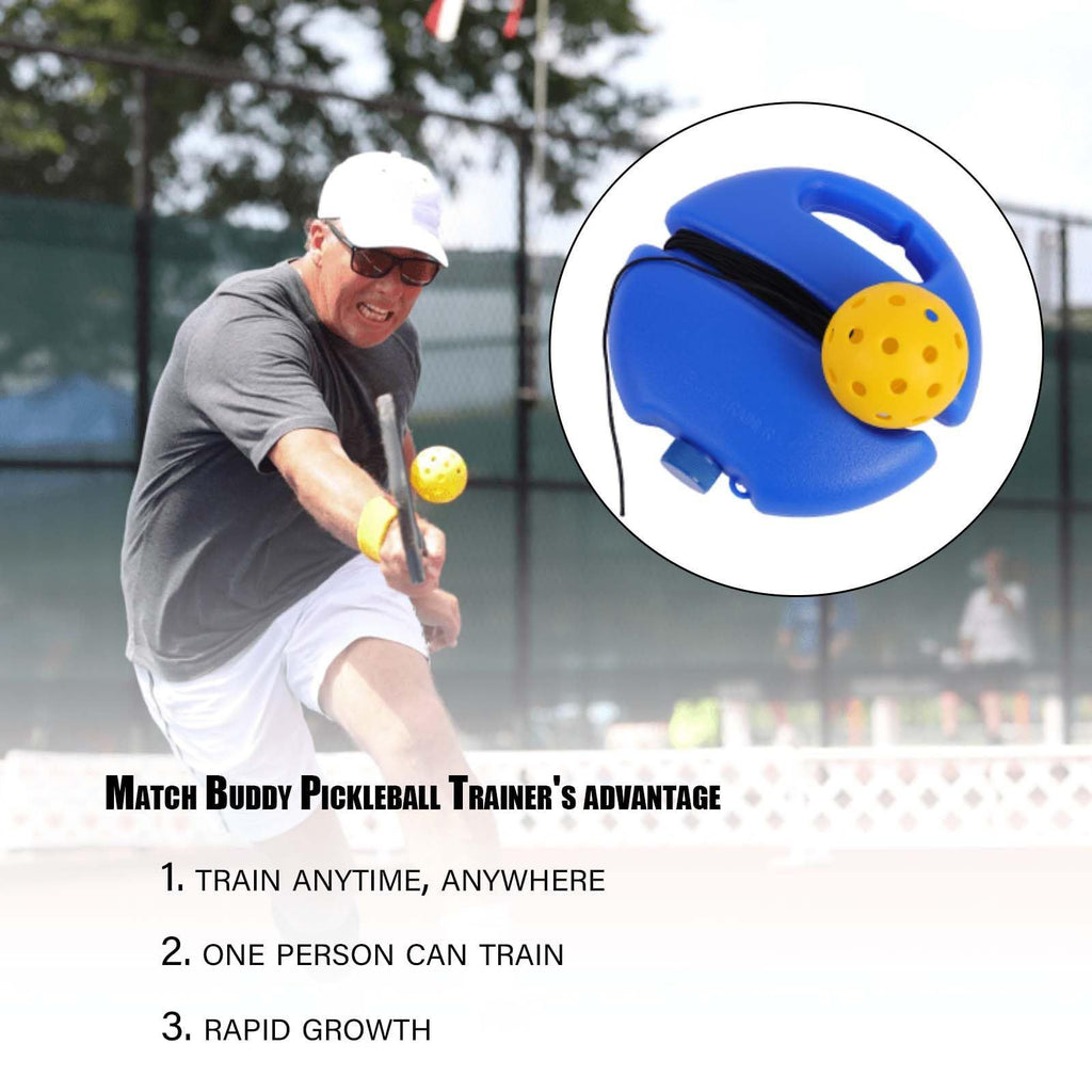 Pickleball Trainer Rebound Practice Set with Orange Tethered Ball and Blue Fillable Base -Solo Training Aid for Beginners and Advanced Players Solo Practice and Skill Development