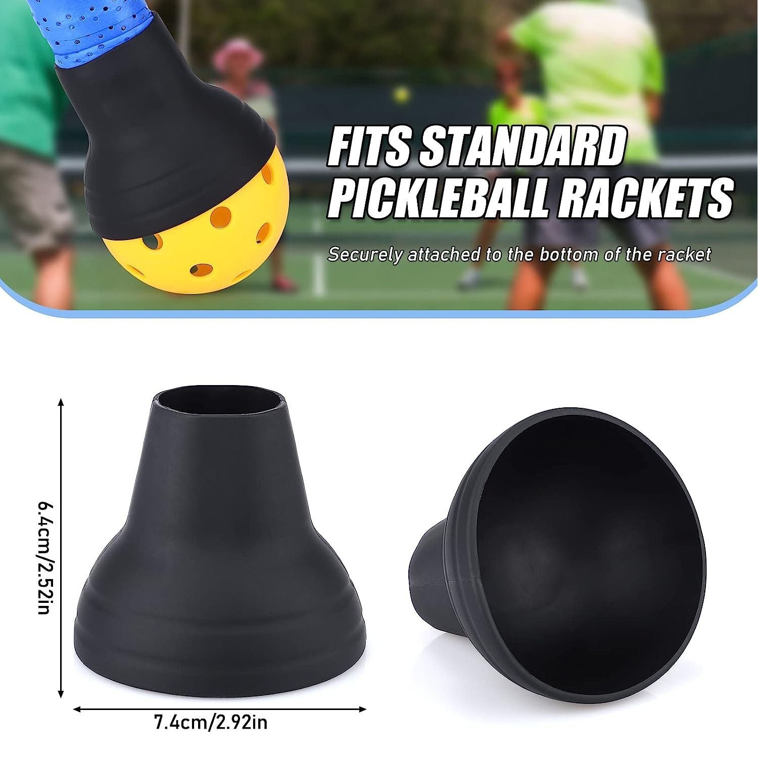 Blue Silicone Pickleball Ball Retriever Attachment for Paddle Handle Easy Ball Pickup Training Accessory  No Bend Training Aid for Players