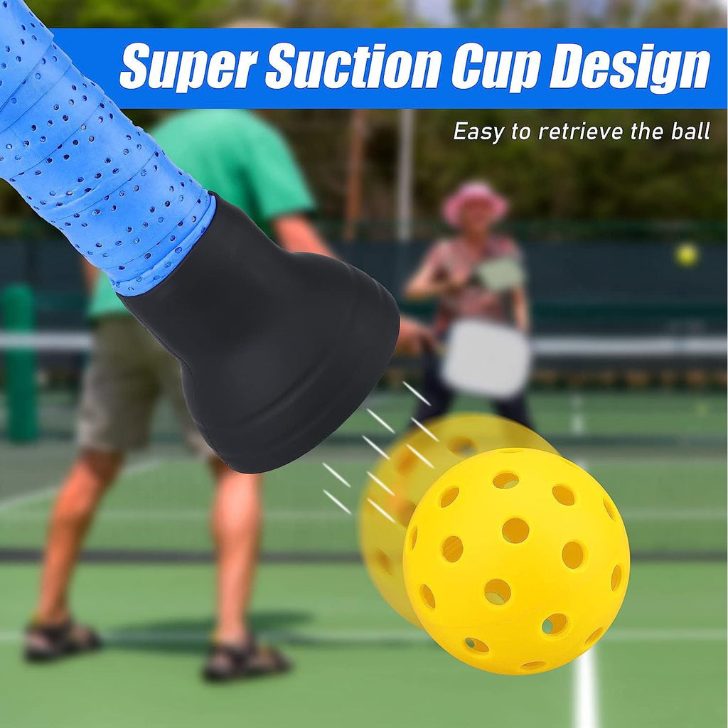 Blue Silicone Pickleball Ball Retriever Attachment for Paddle Handle Easy Ball Pickup Training Accessory  No Bend Training Aid for Players