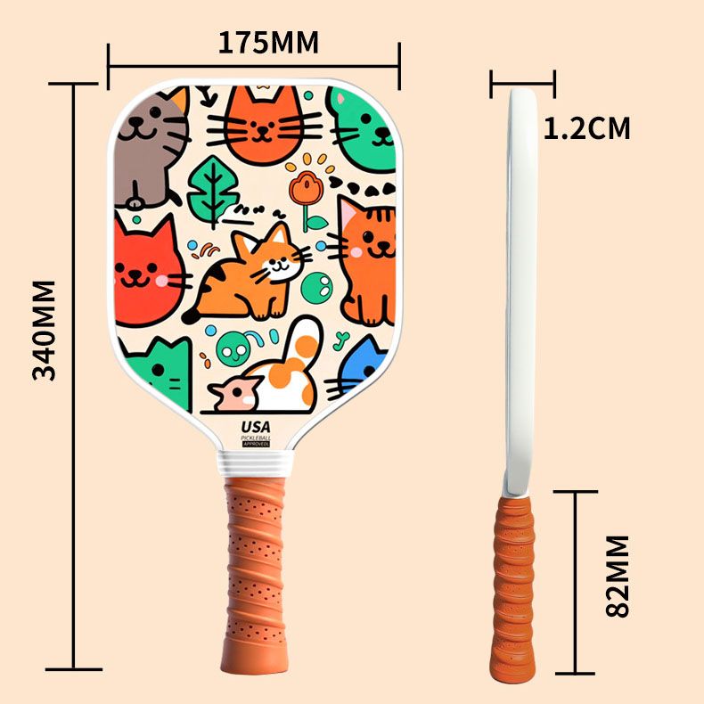 Kids Pickleball Paddle Set with Cooling Towel (Teddy Bear), Cartoon Junior Paddles, Carry Bag and Indoor/Outdoor Balls for Children